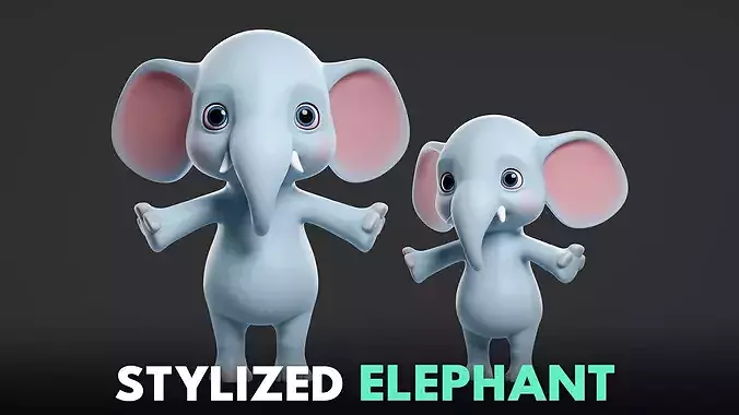 Elephant - Stylized  Cartoon