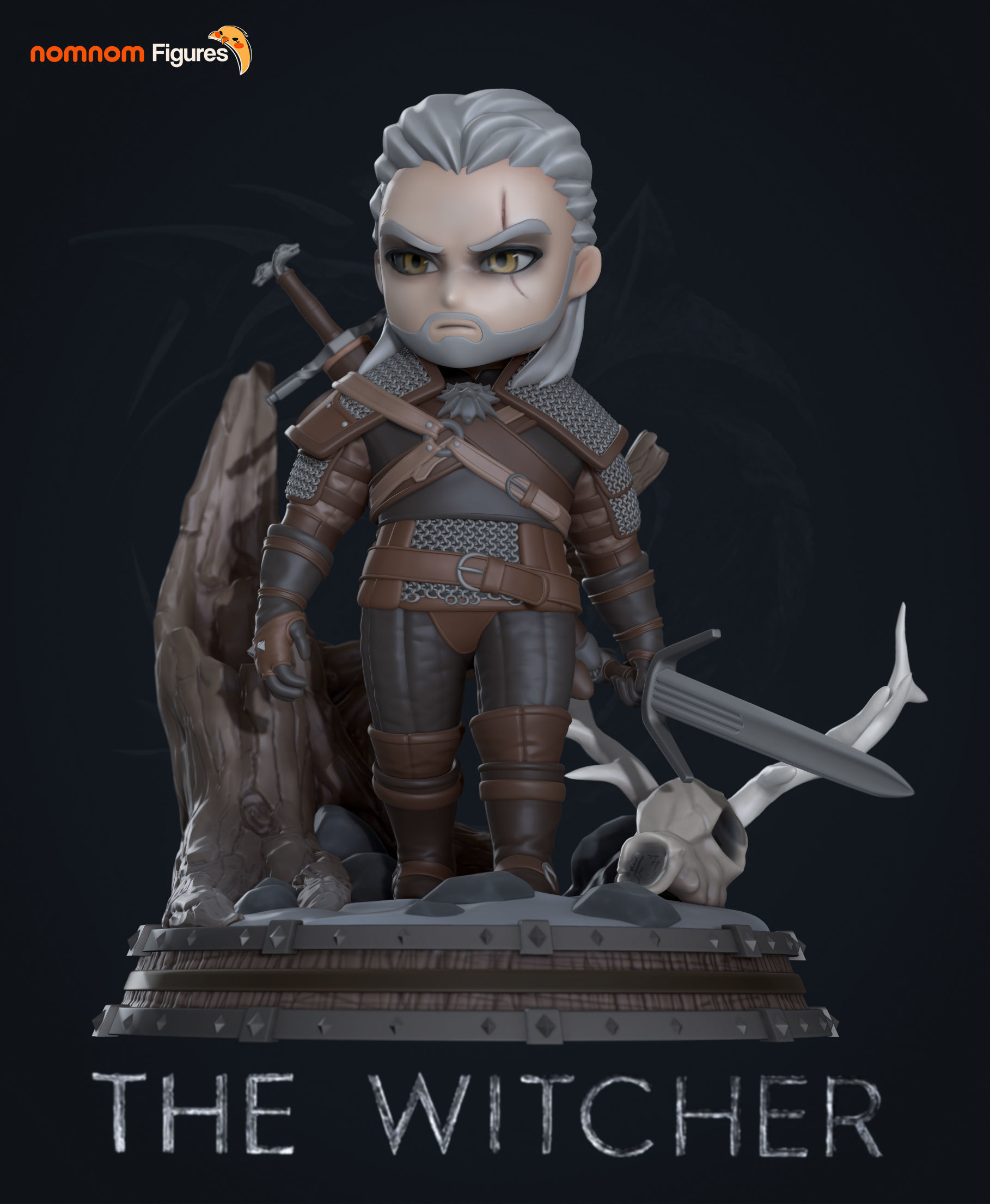 Chibi Geralt - Witcher 3D model 3D printable | CGTrader