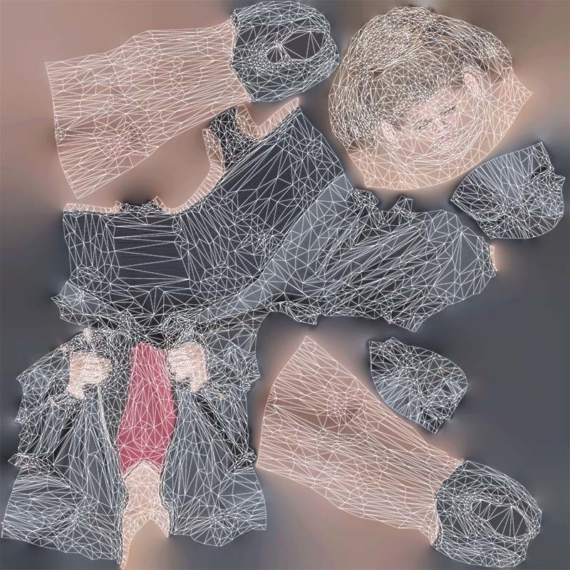 Tough Look Woman in Leather Jacket and Red Top Low-poly 3D model_14