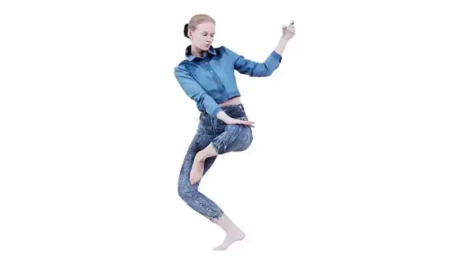 Woman Holding Pole 02