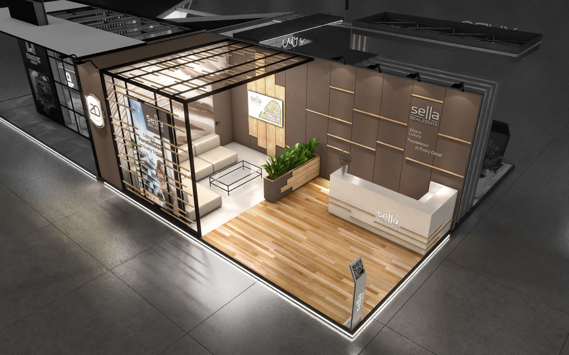 real estate Booth Exhibition Stand 3D model_1