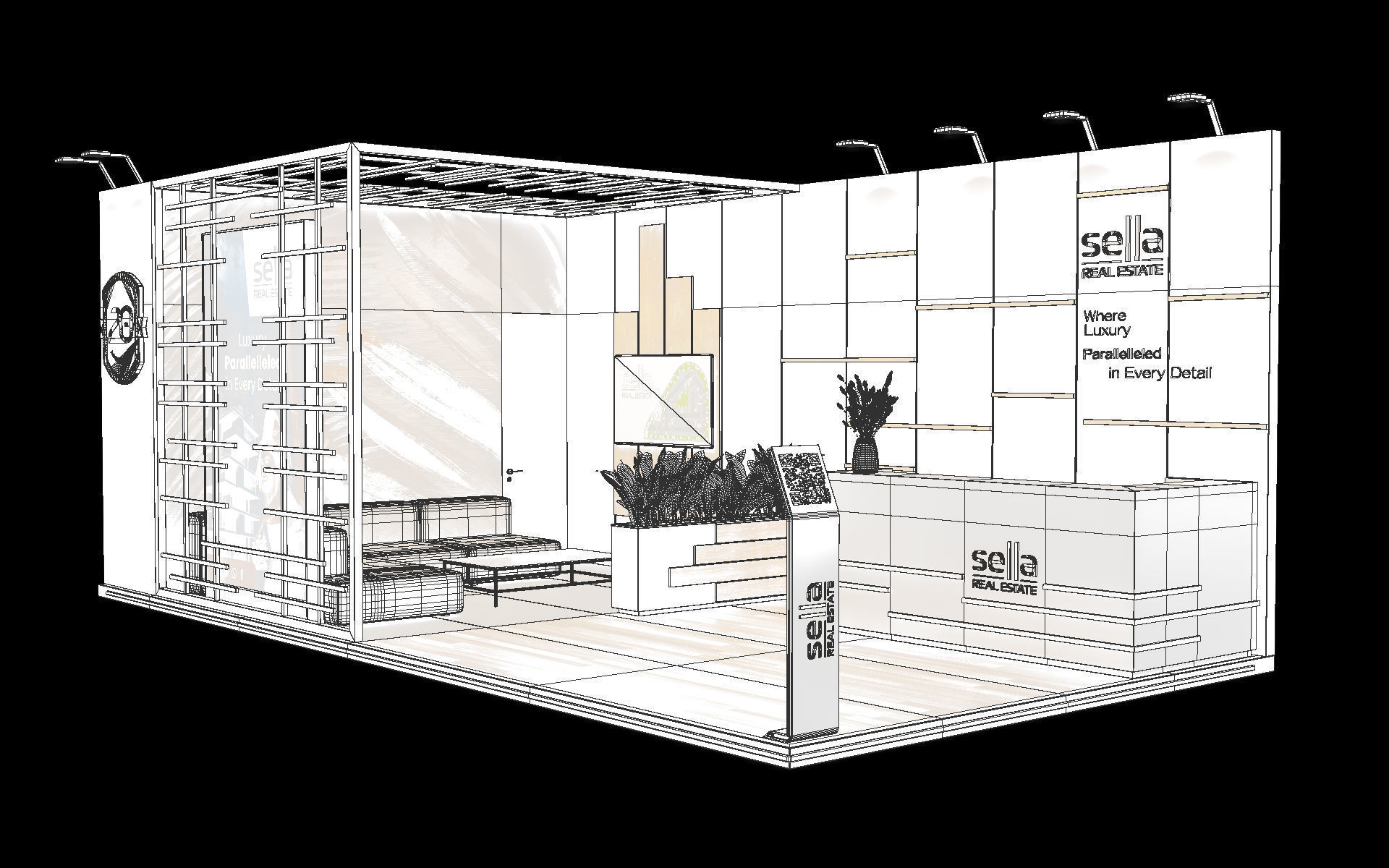 real estate Booth Exhibition Stand 3D model_6