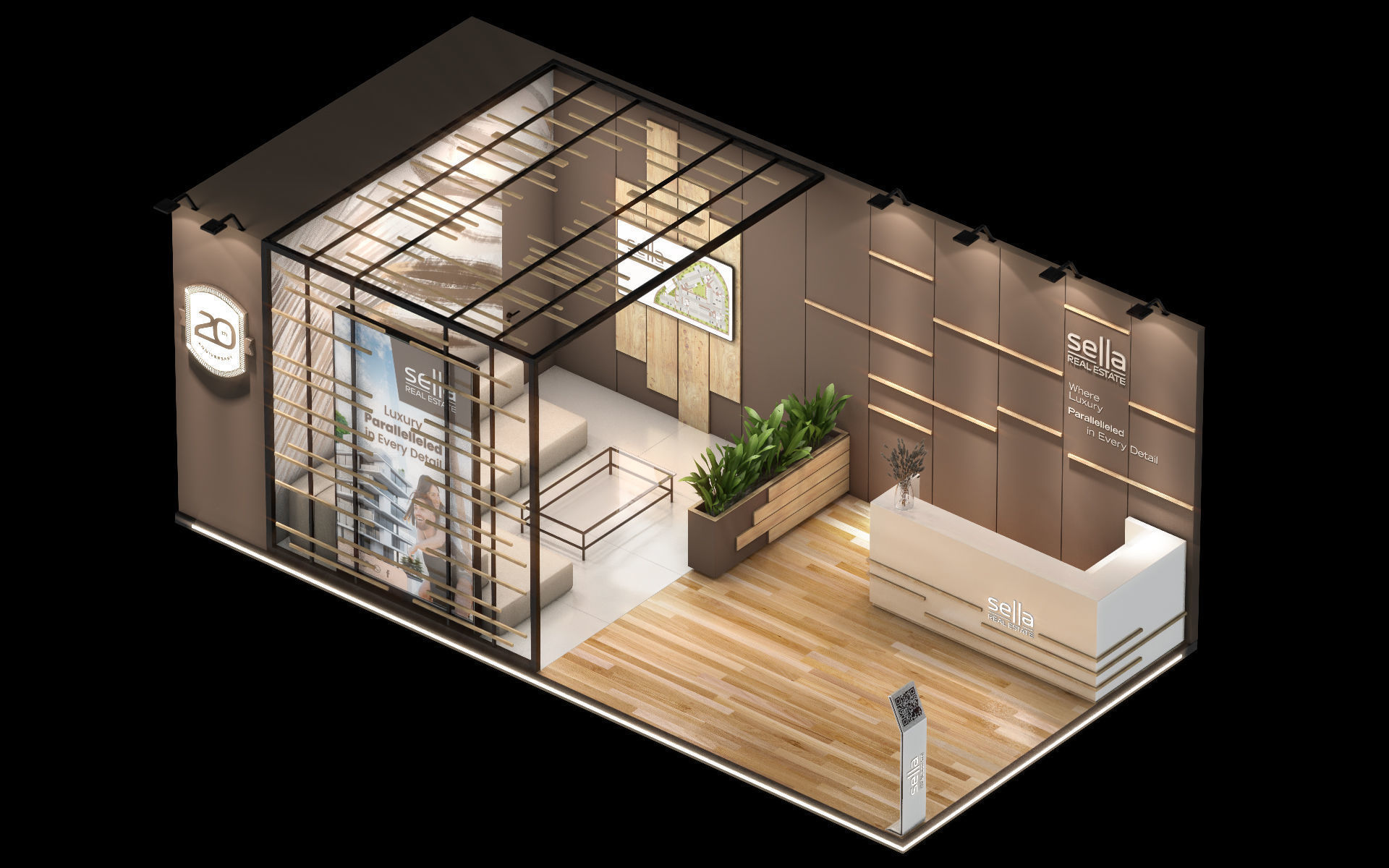 real estate Booth Exhibition Stand 3D model_7