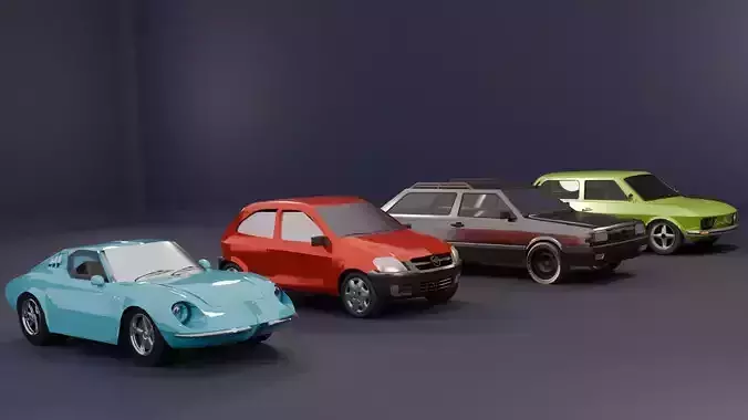 Colecao de Veiculos brasileiros antigos low-poly