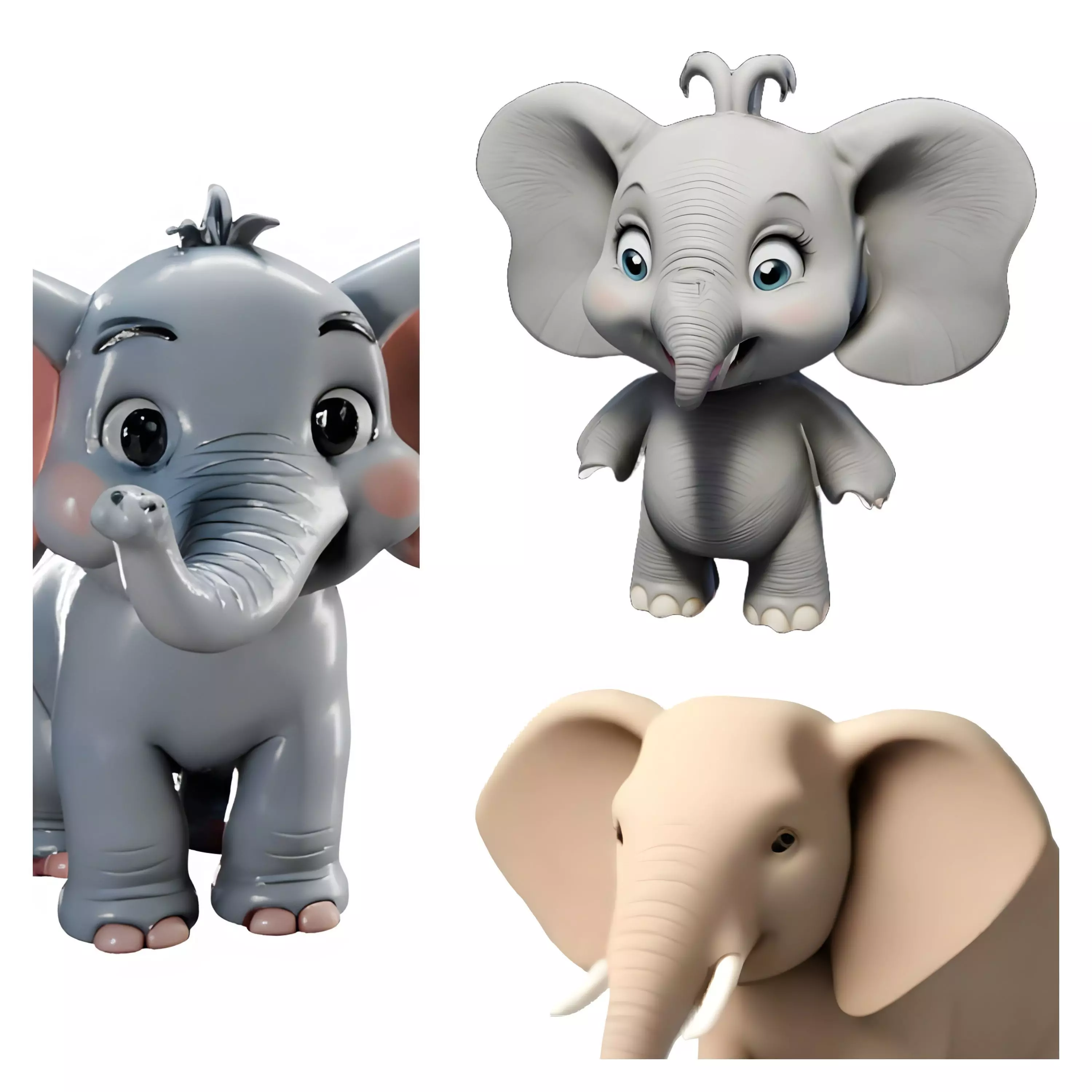 Charming Elephant Collection 3D print model_0