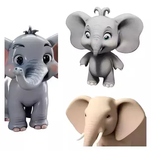 Charming Elephant Collection 3D print model