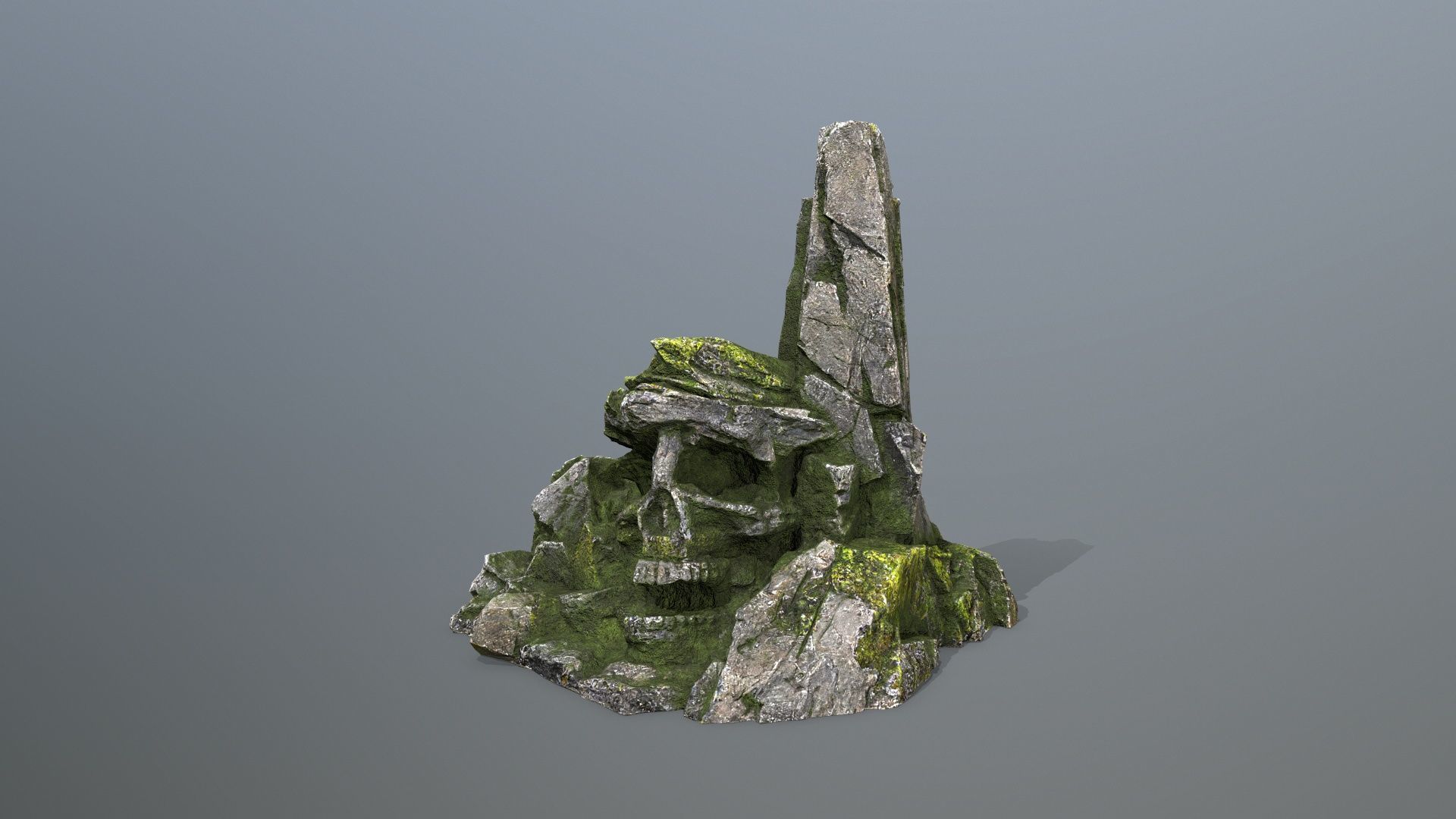 skull mountain Low-poly 3D model_3