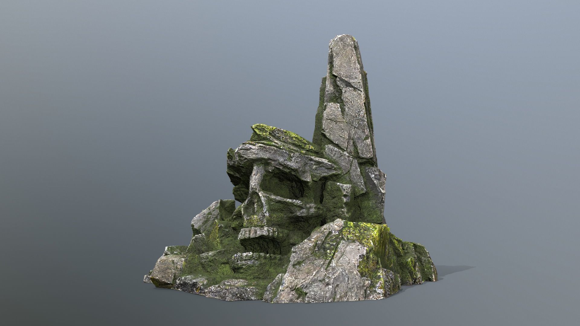 skull mountain Low-poly 3D model_1