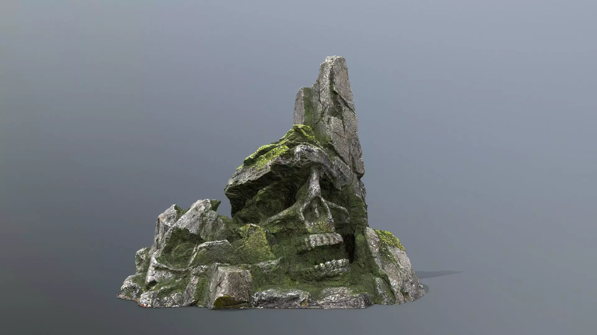 skull mountain Low-poly 3D model_0