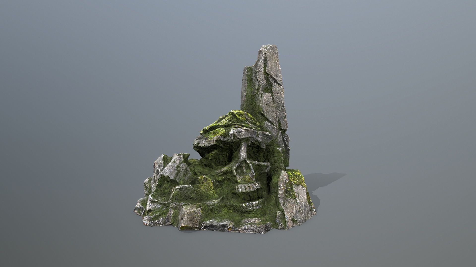 skull mountain Low-poly 3D model_11