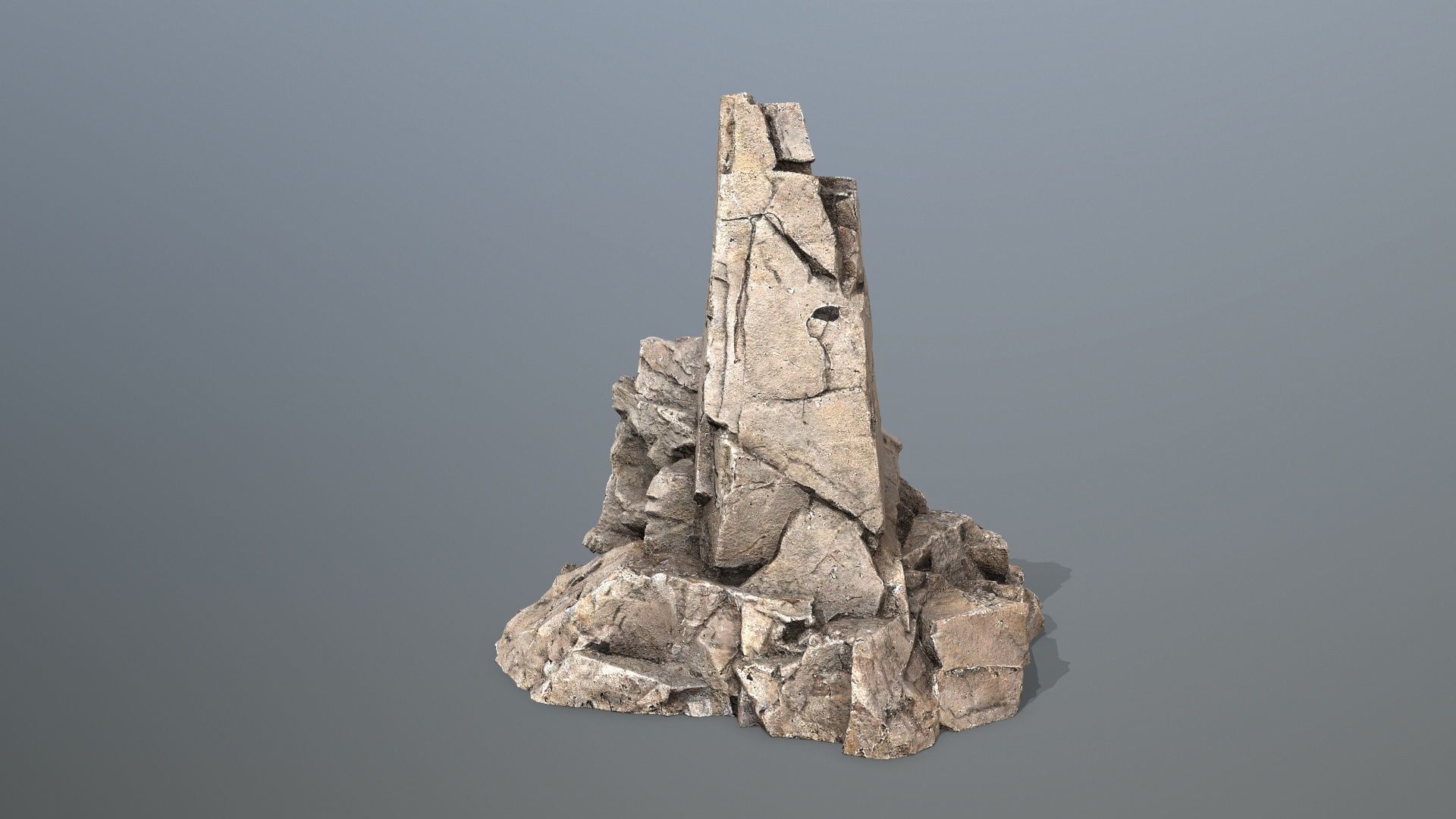 skull mountain Low-poly 3D model_5