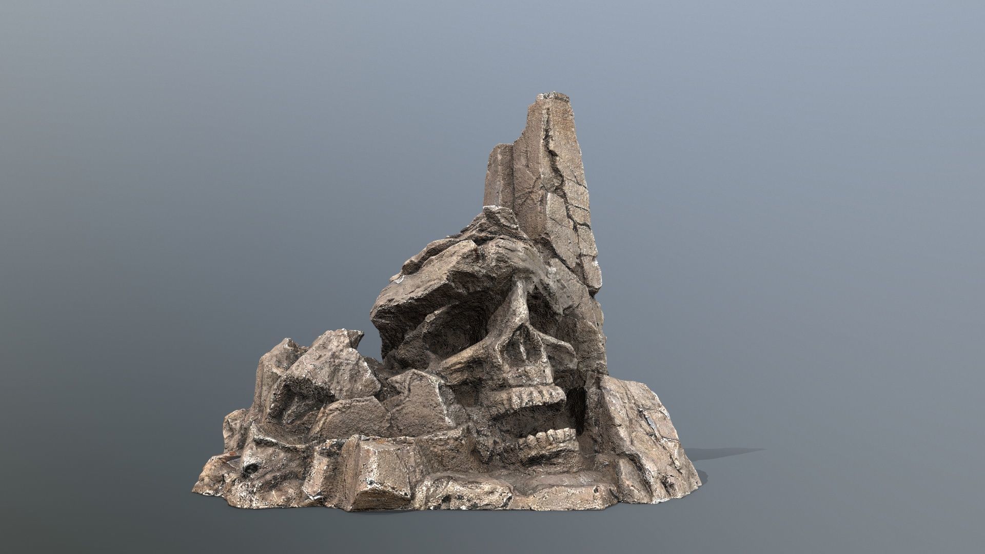 skull mountain Low-poly 3D model_1