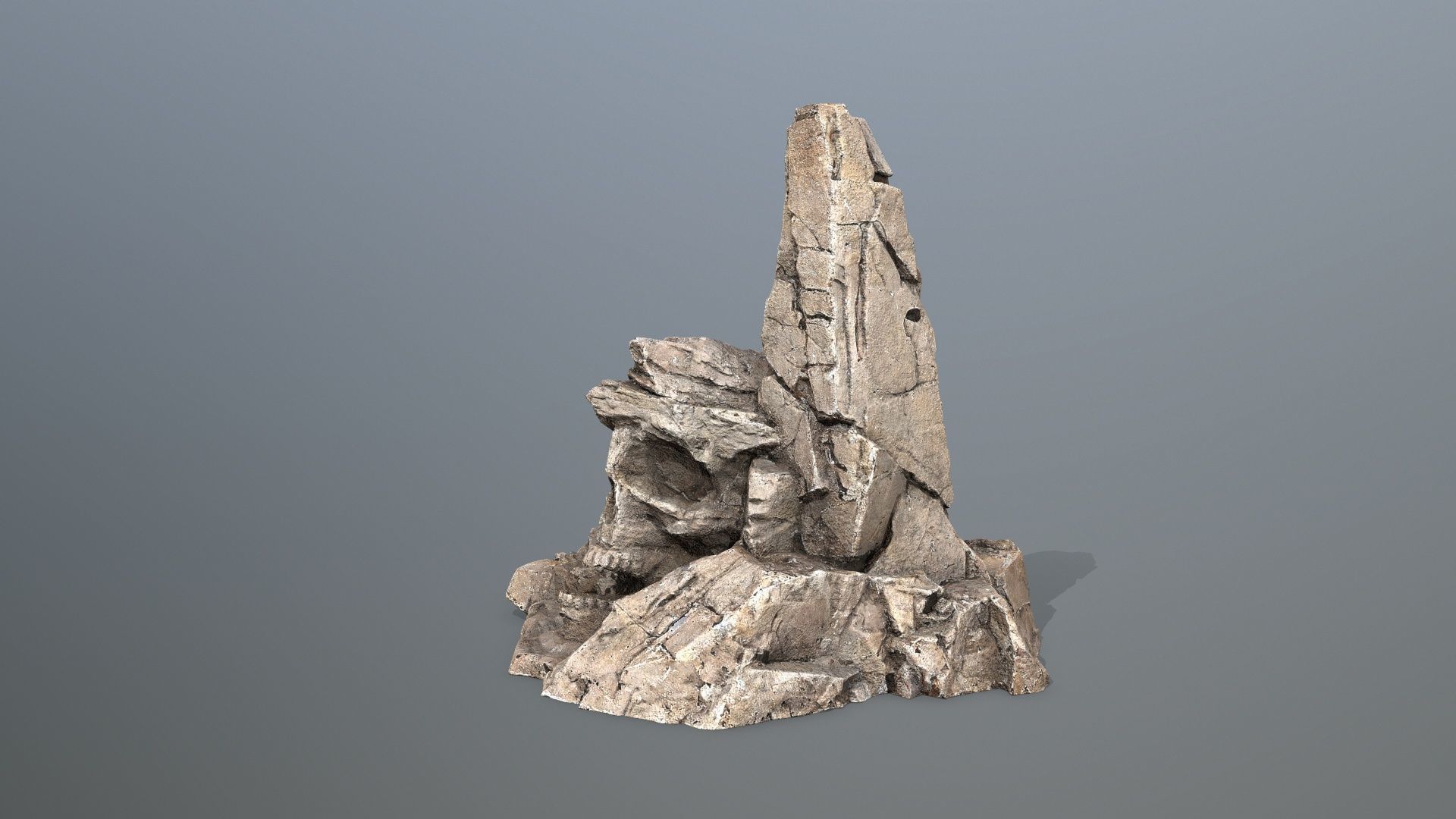 skull mountain Low-poly 3D model_4