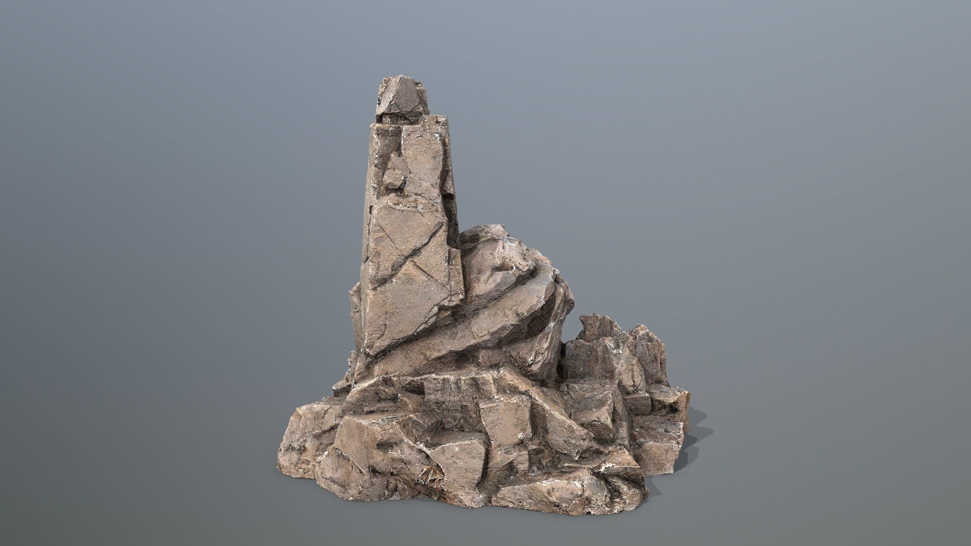 skull mountain Low-poly 3D model_7