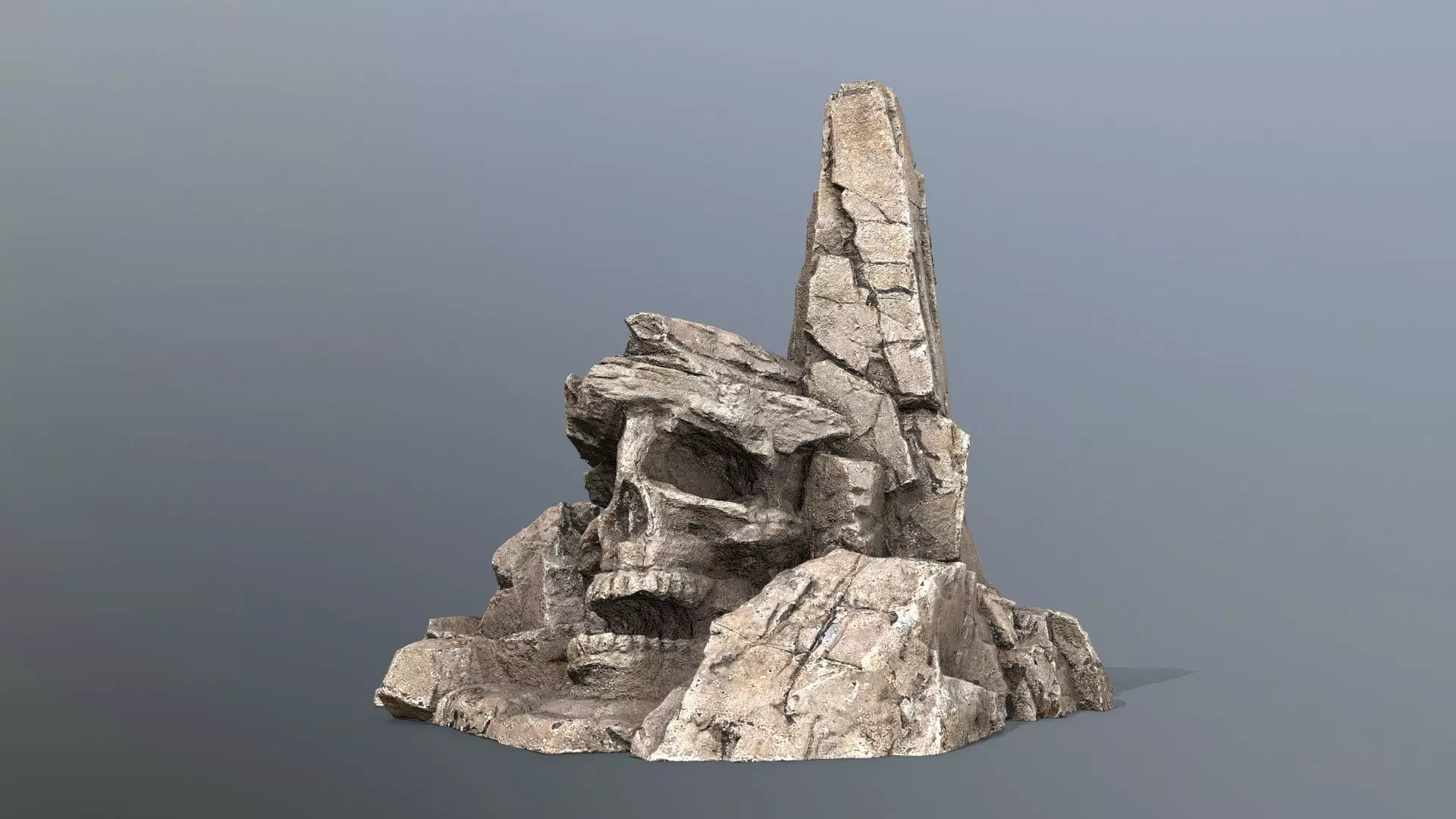 skull mountain Low-poly 3D model_0
