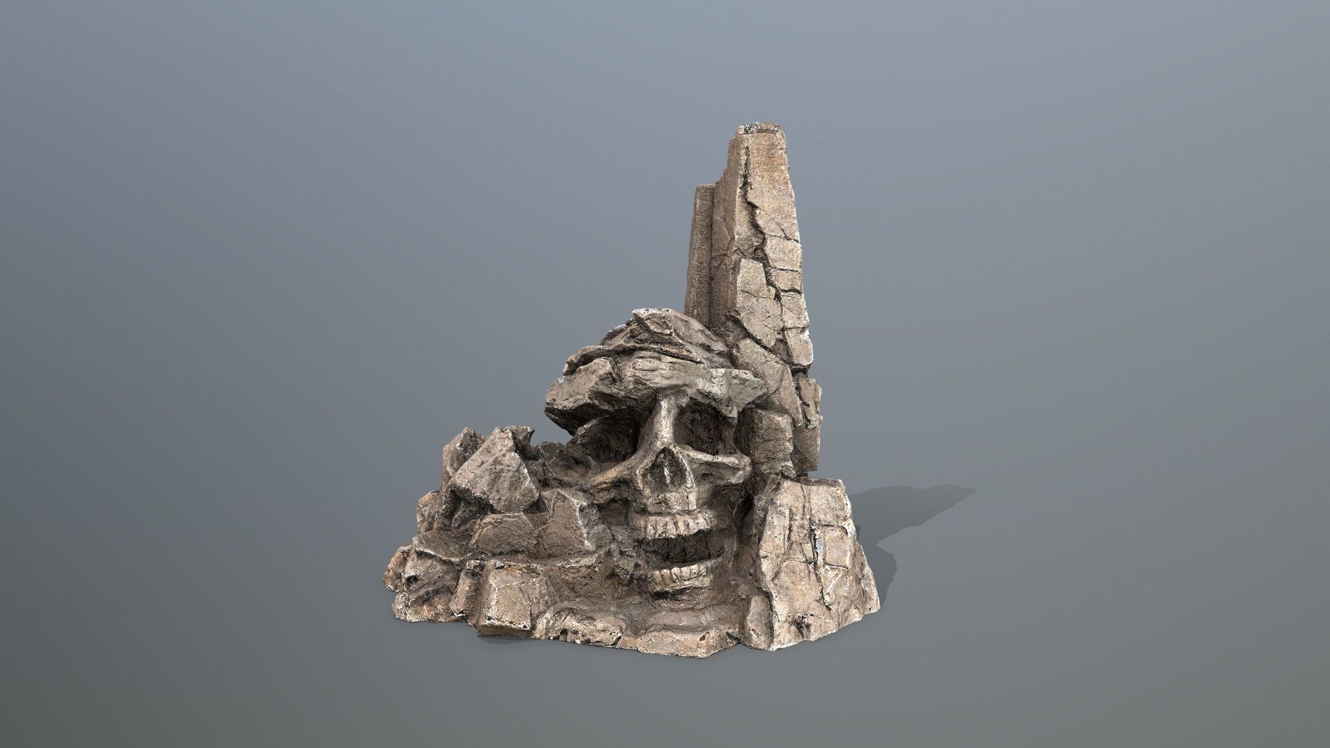 skull mountain Low-poly 3D model_12