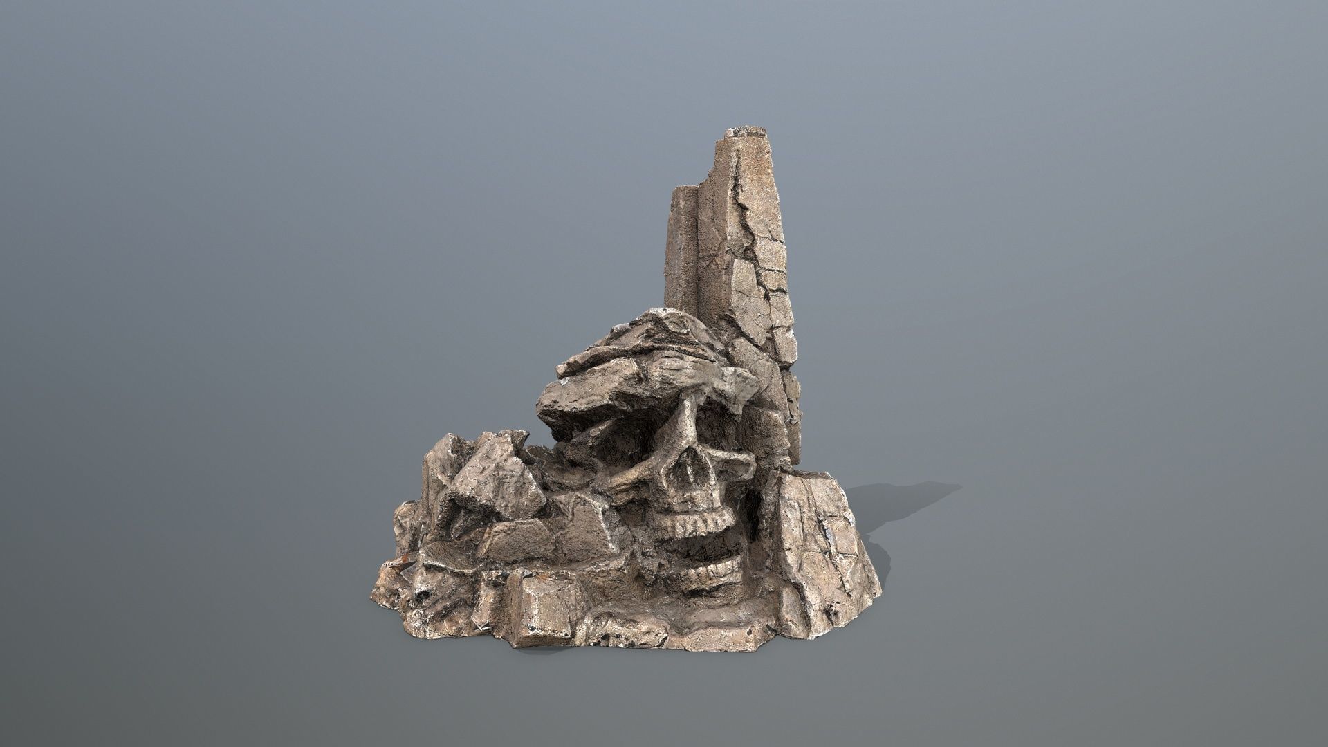 skull mountain Low-poly 3D model_11