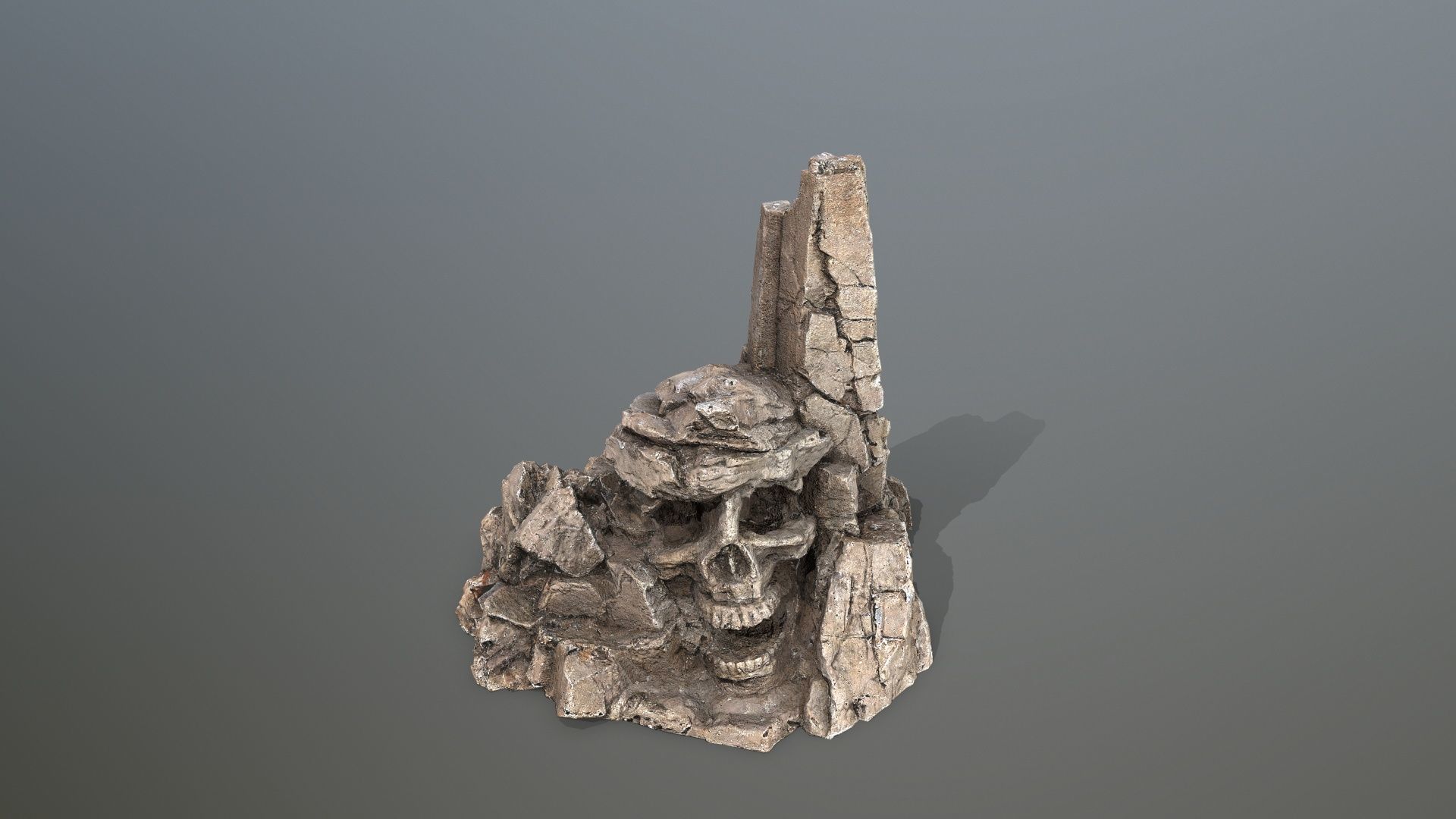skull mountain Low-poly 3D model_13