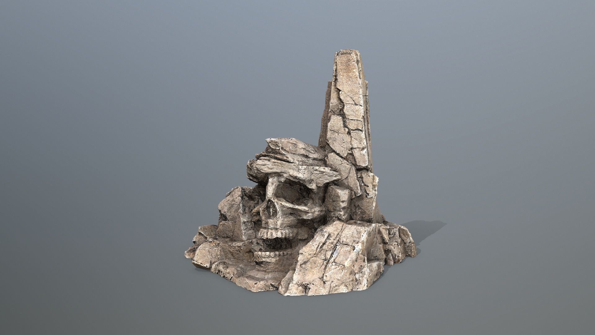 skull mountain Low-poly 3D model_3