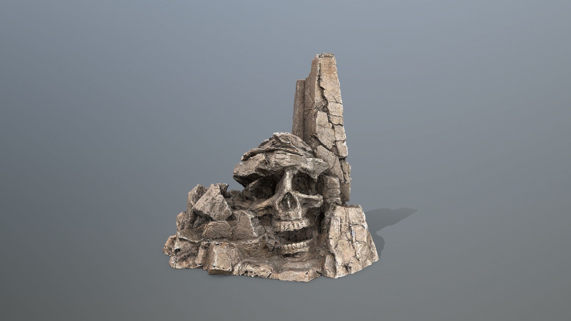 skull mountain Low-poly 3D model_2