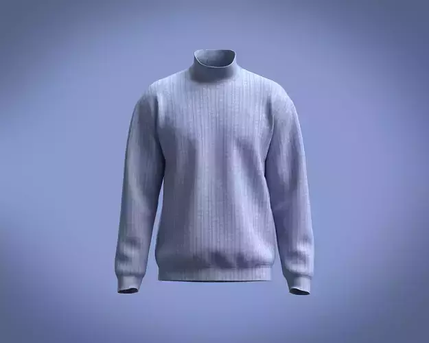 Mens turtleneck sweatshirt with textured fabric