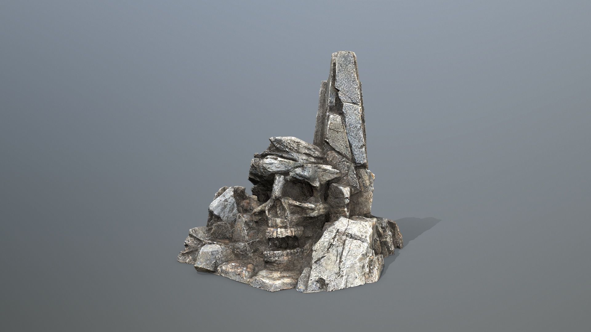 skull mountain Low-poly 3D model_2