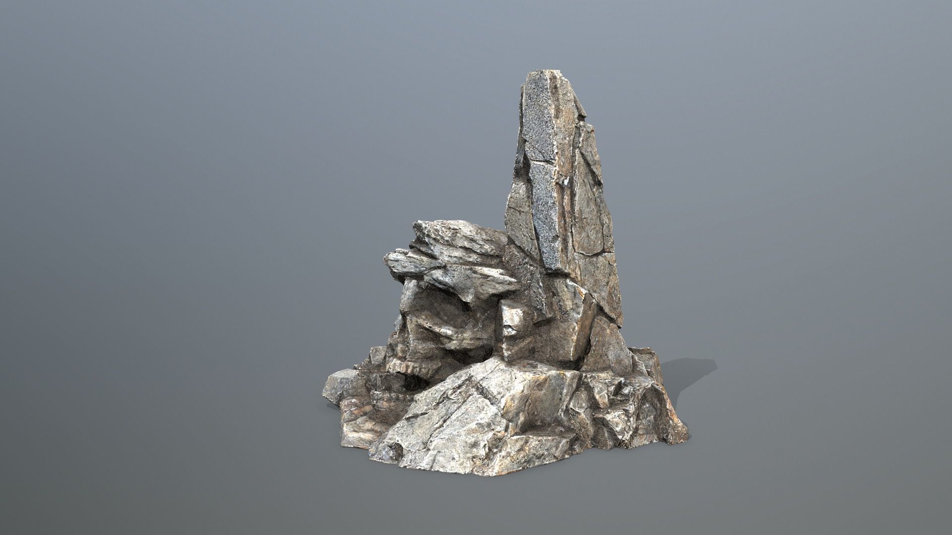 skull mountain Low-poly 3D model_3
