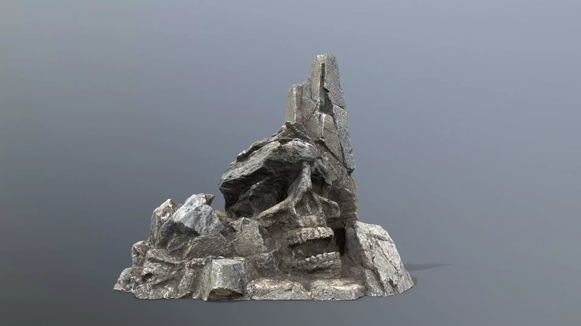 skull mountain Low-poly 3D model_0