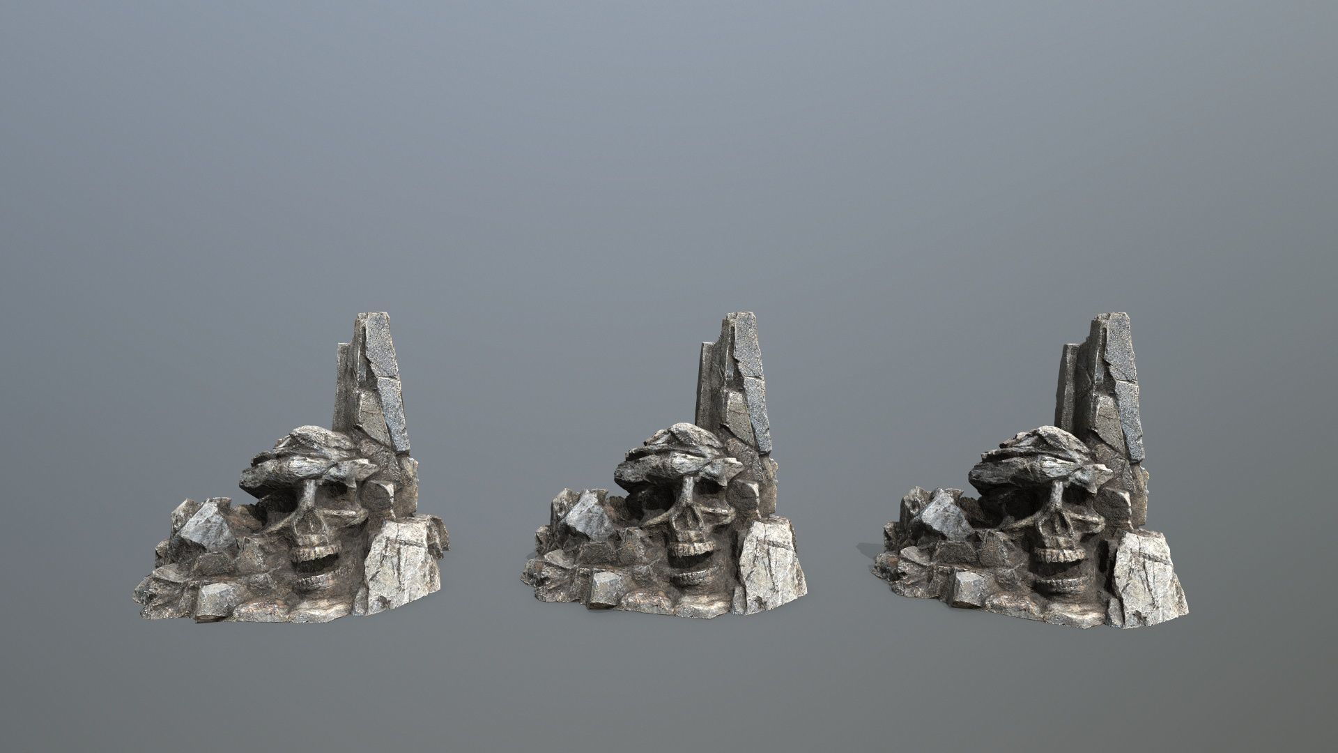 skull mountain Low-poly 3D model_13
