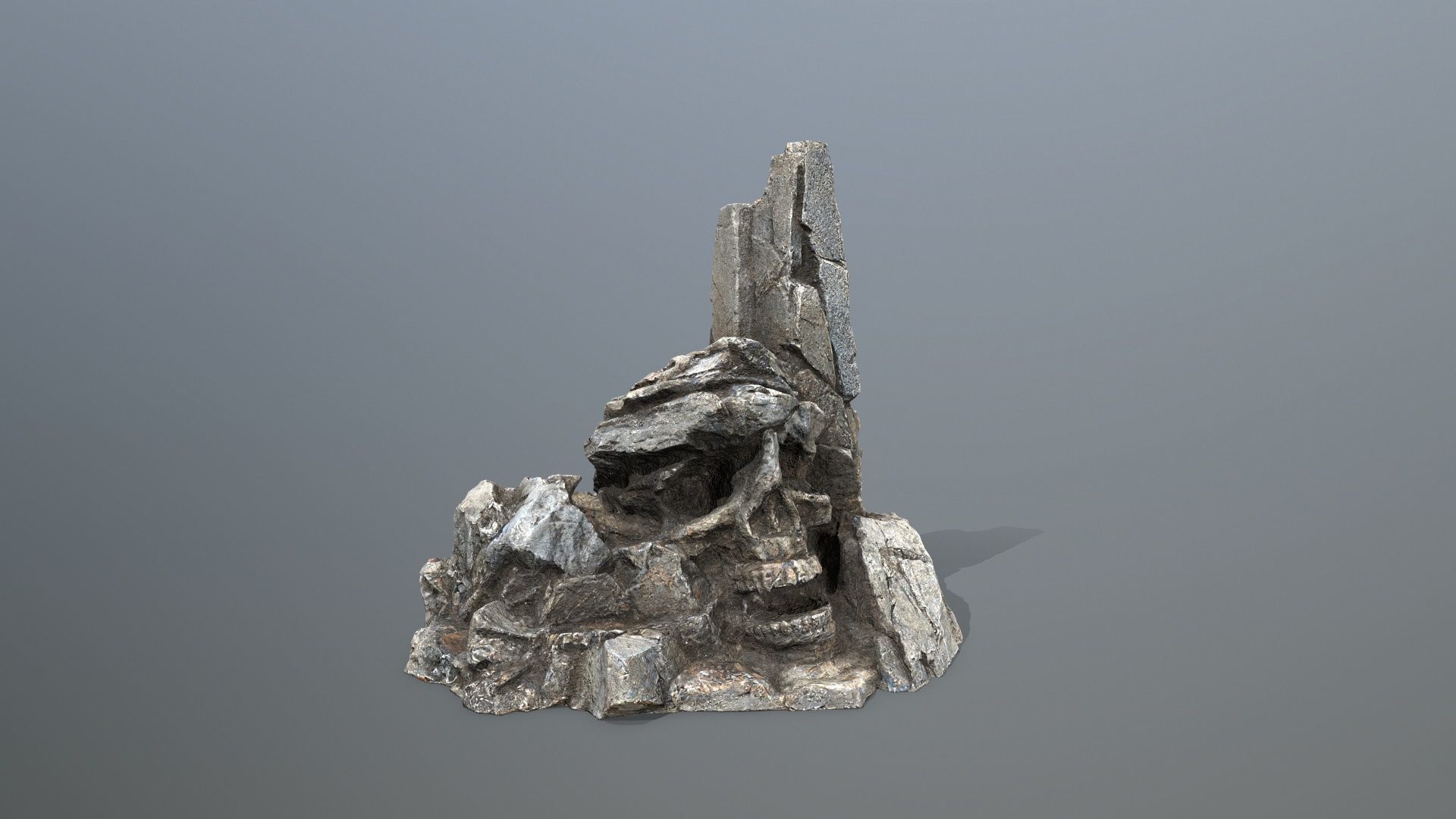 skull mountain Low-poly 3D model_10