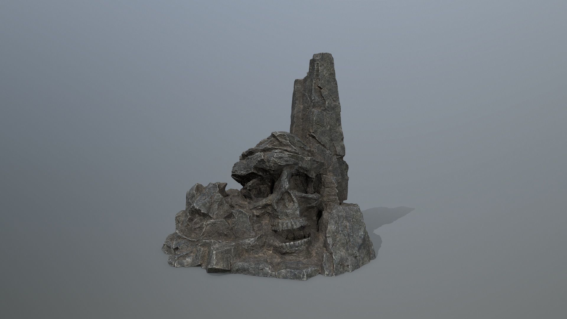 skull mountain Low-poly 3D model_2