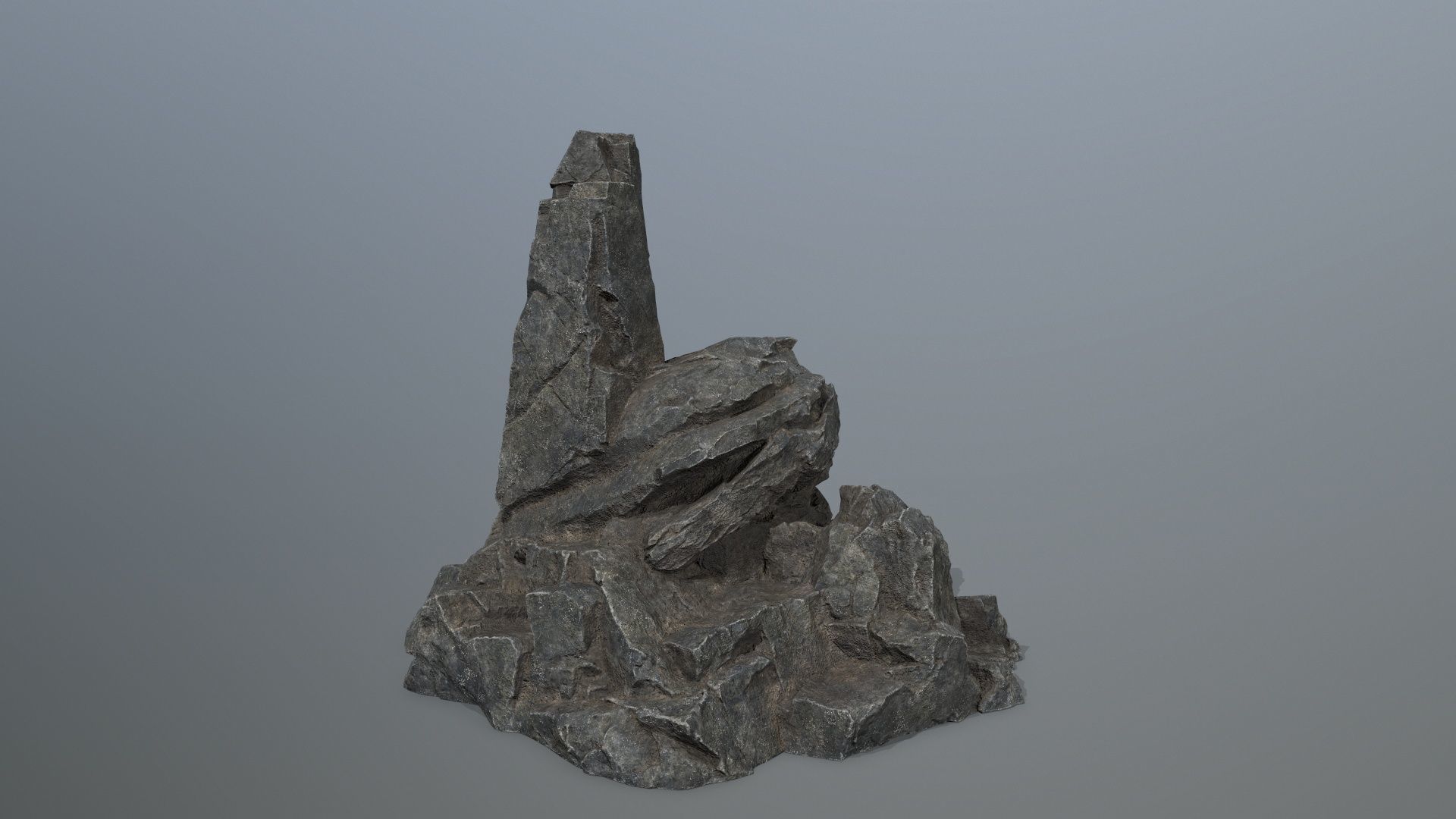 skull mountain Low-poly 3D model_8