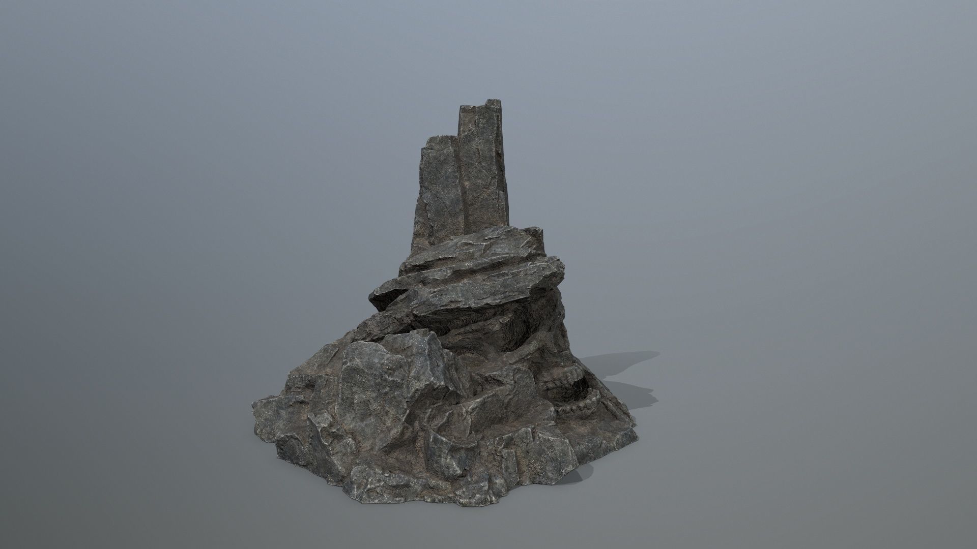 skull mountain Low-poly 3D model_10