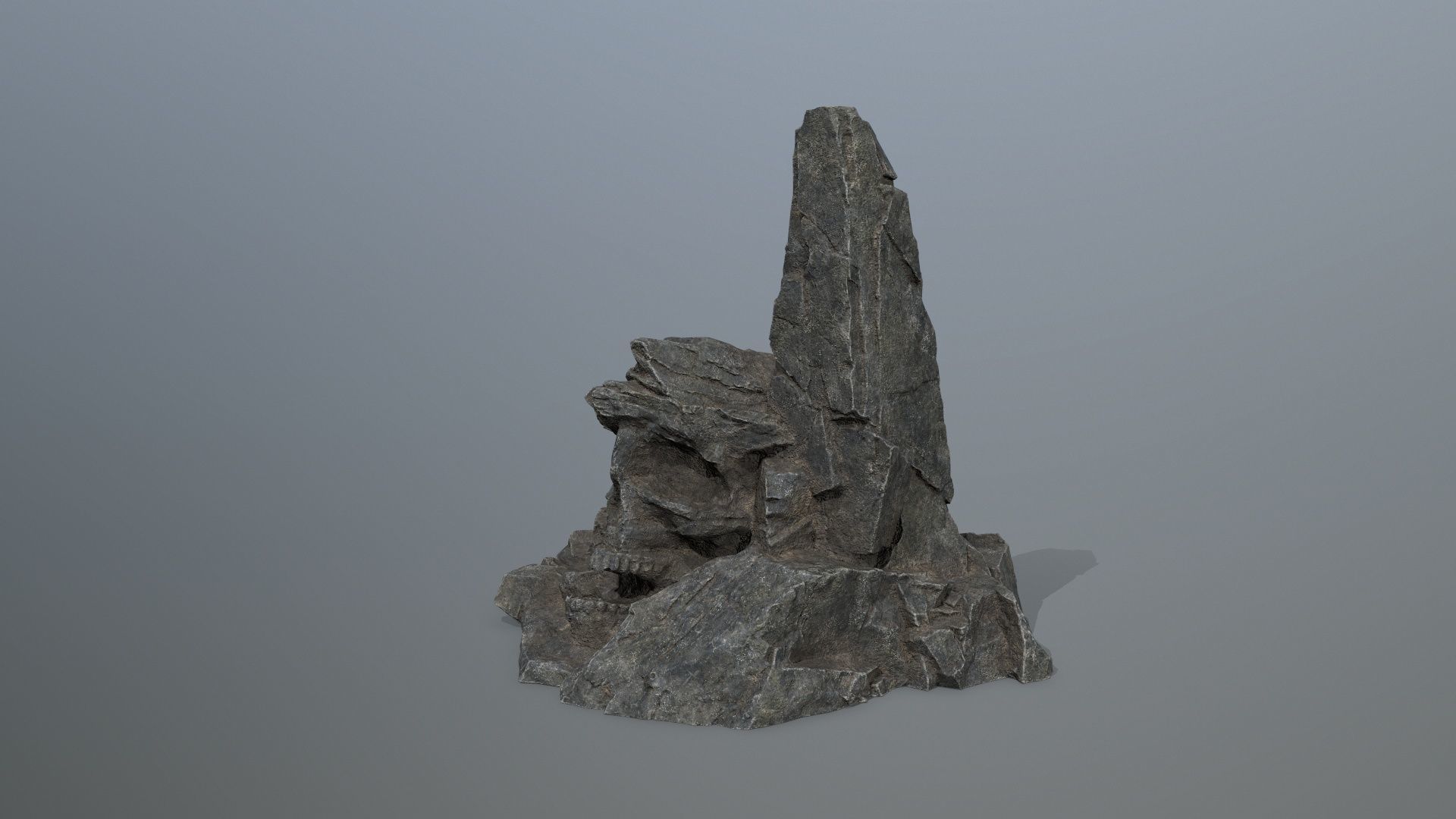 skull mountain Low-poly 3D model_4