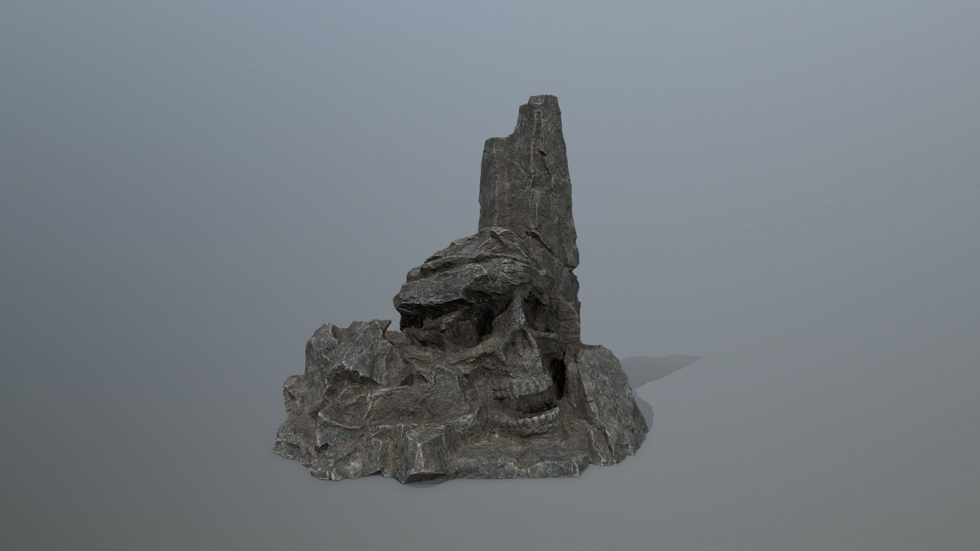skull mountain Low-poly 3D model_11