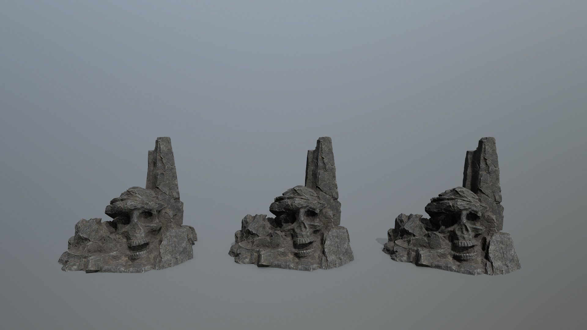 skull mountain Low-poly 3D model_13