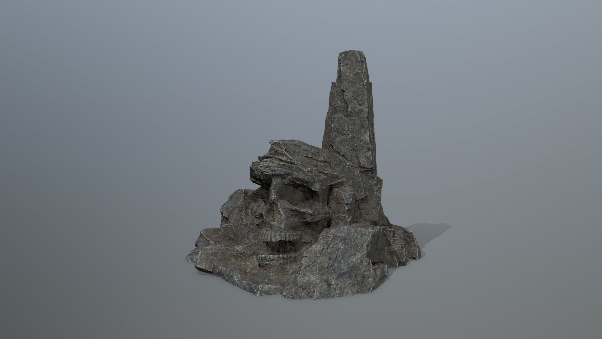 skull mountain Low-poly 3D model_3