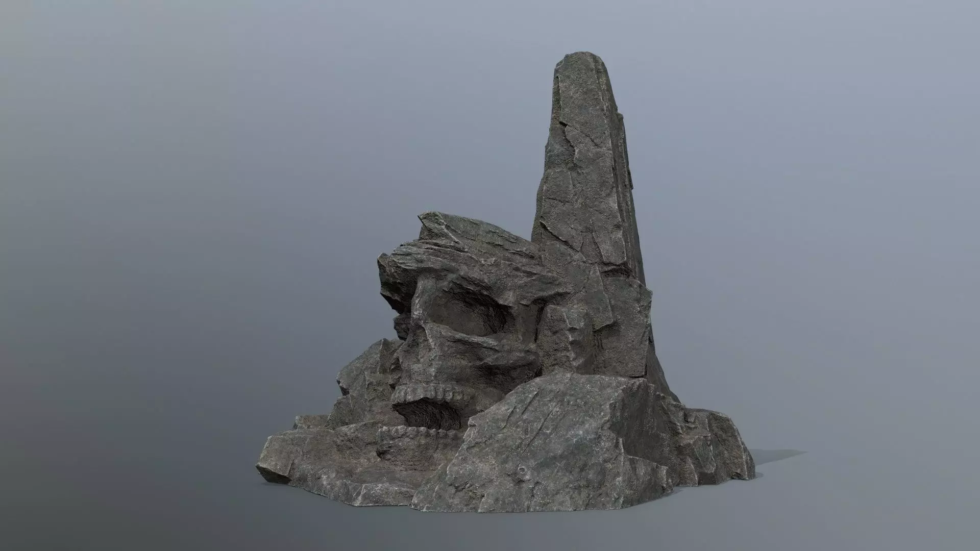 skull mountain Low-poly 3D model_0