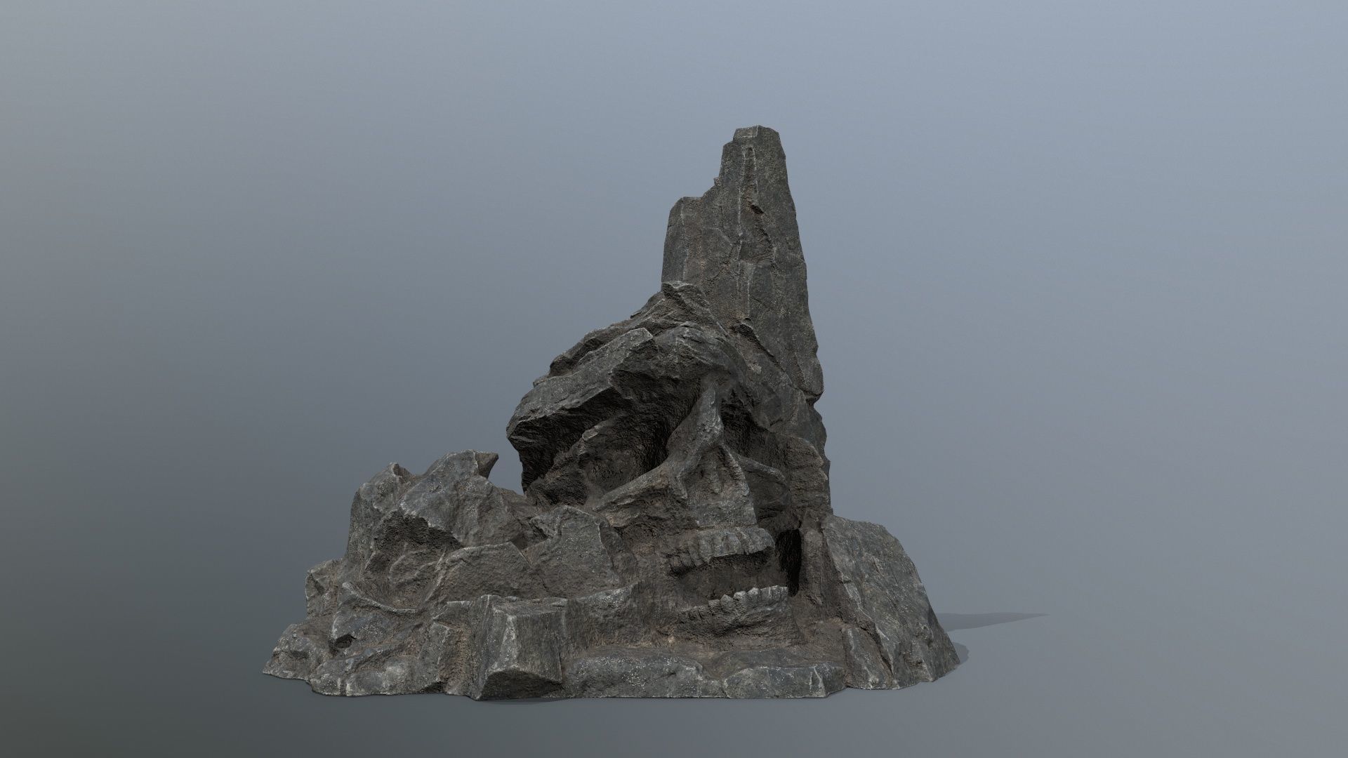 skull mountain Low-poly 3D model_1