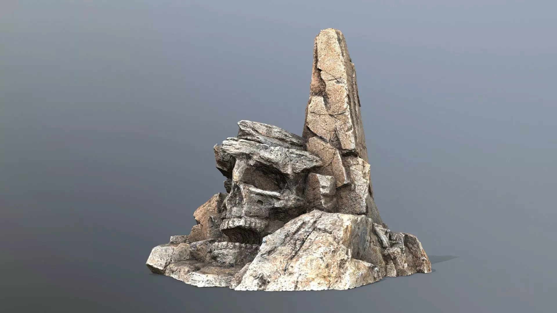 skull mountain Low-poly 3D model_0