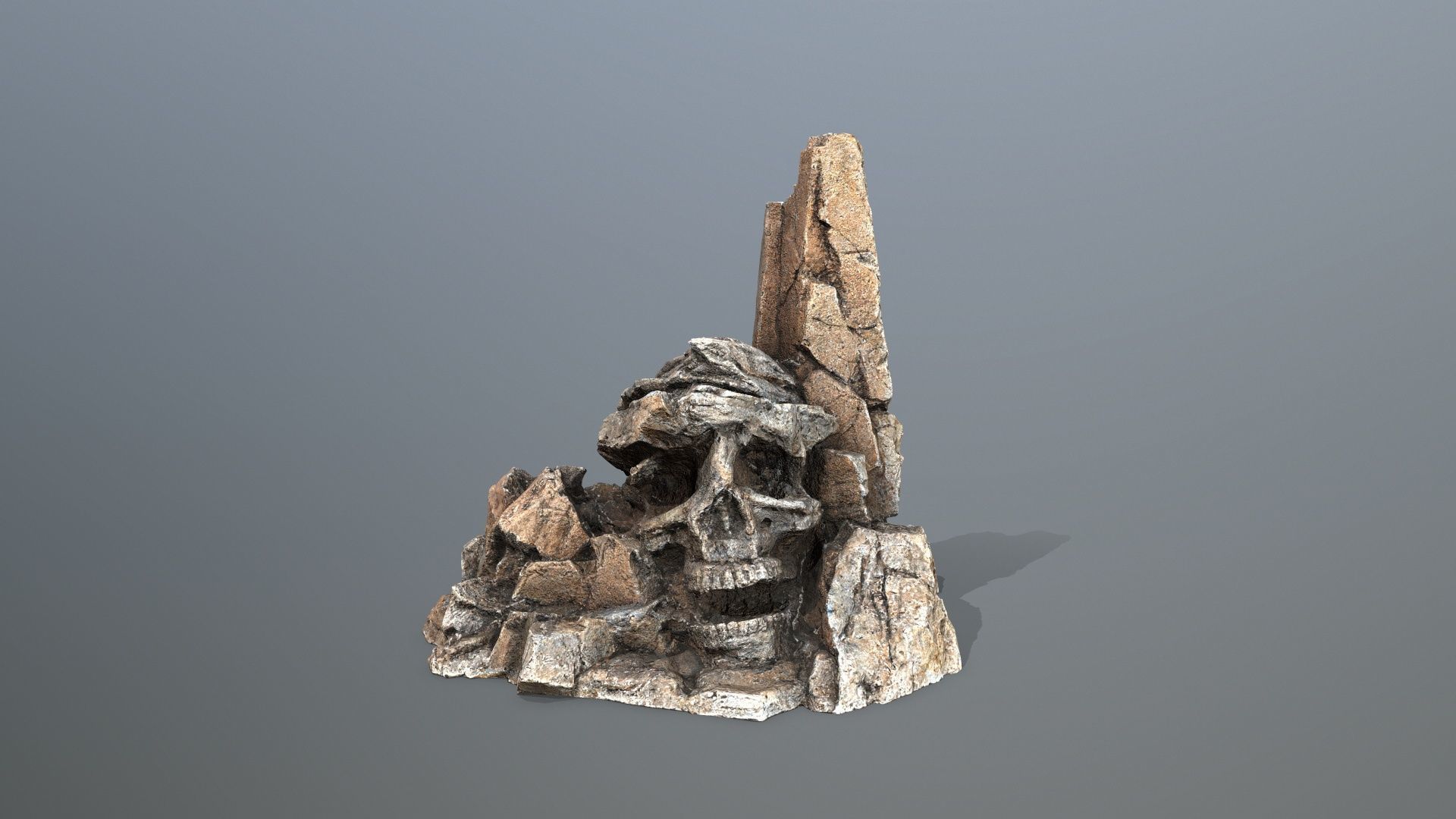 skull mountain Low-poly 3D model_7
