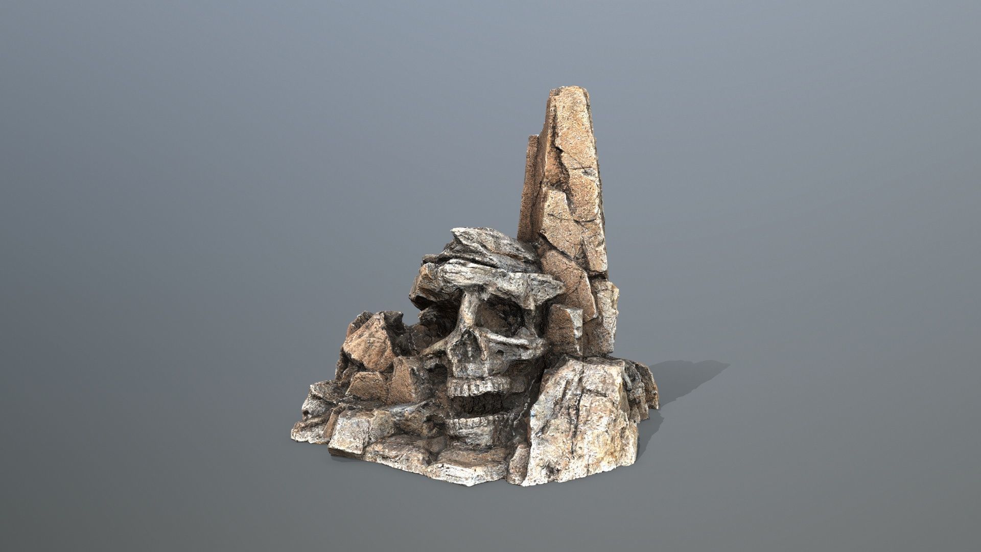 skull mountain Low-poly 3D model_8