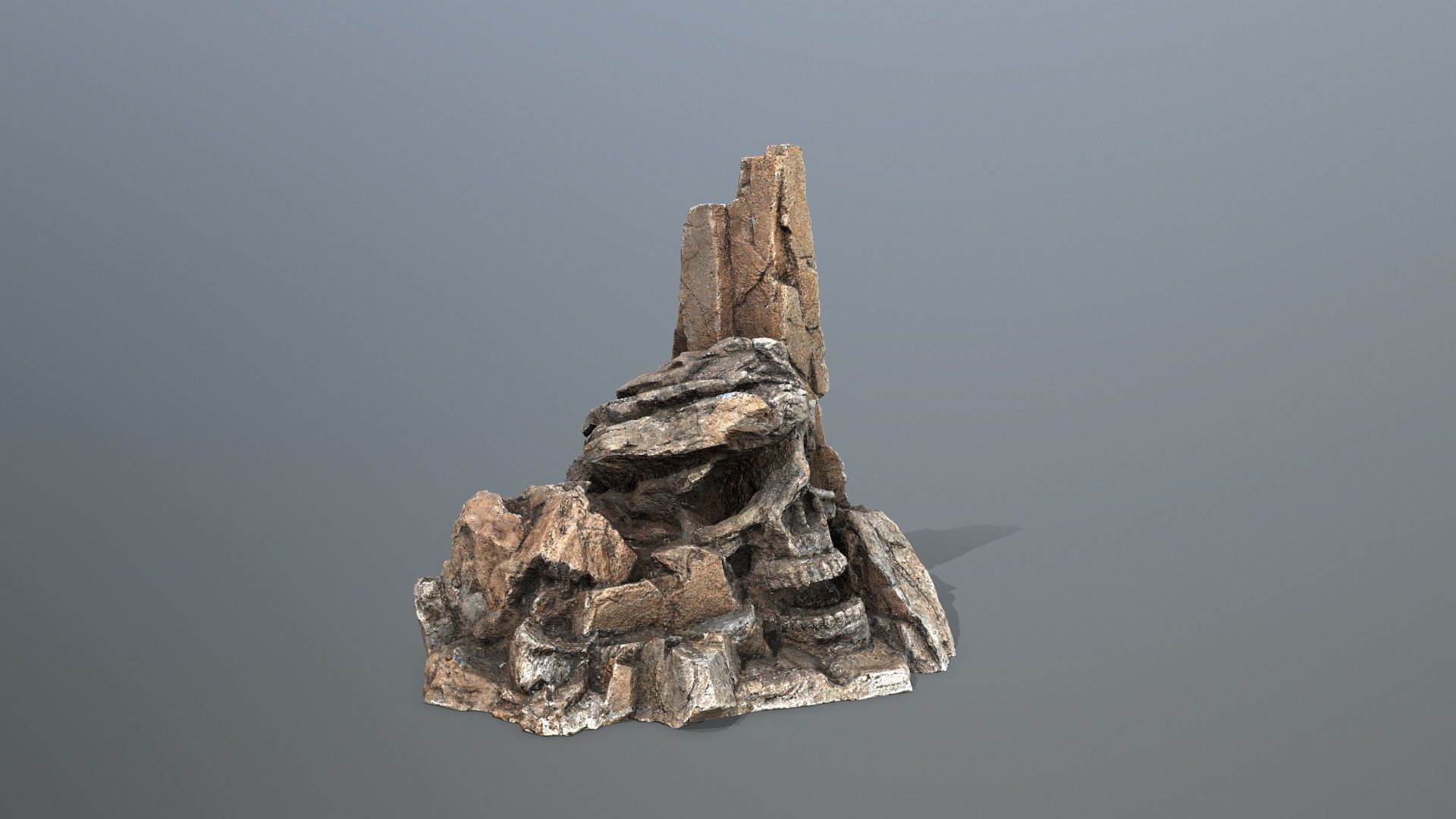 skull mountain Low-poly 3D model_5