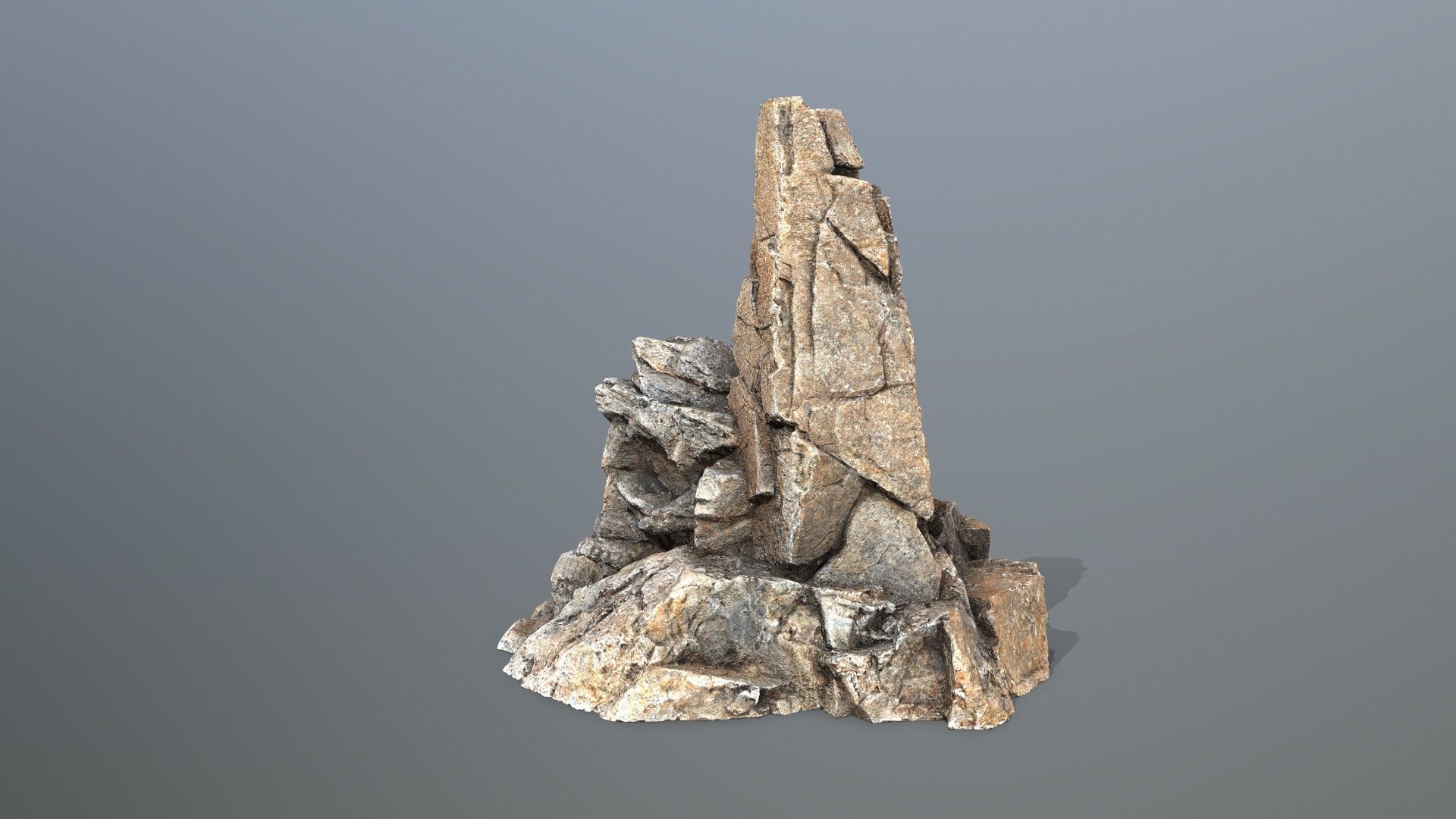 skull mountain Low-poly 3D model_1