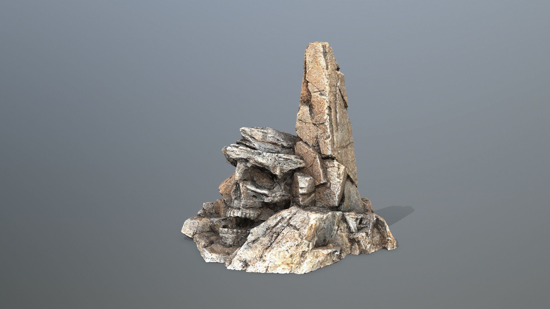 skull mountain Low-poly 3D model_4