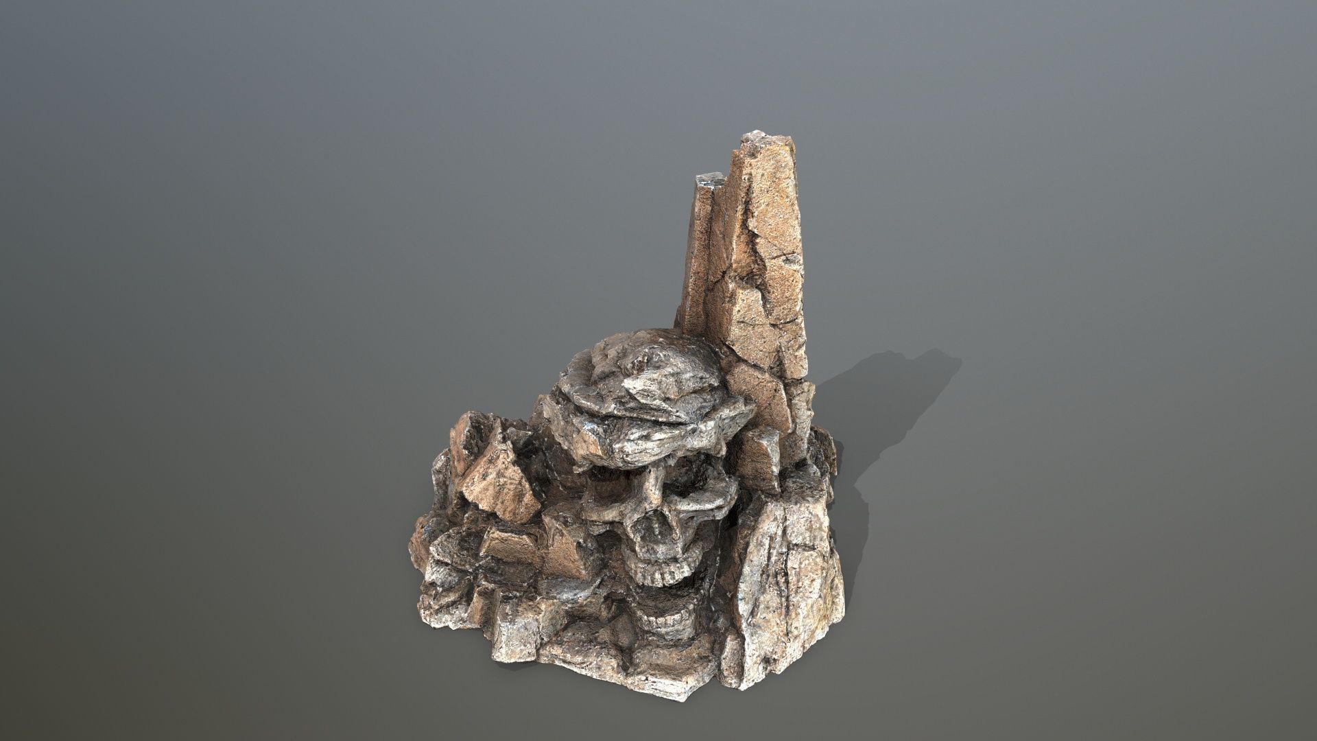 skull mountain Low-poly 3D model_3