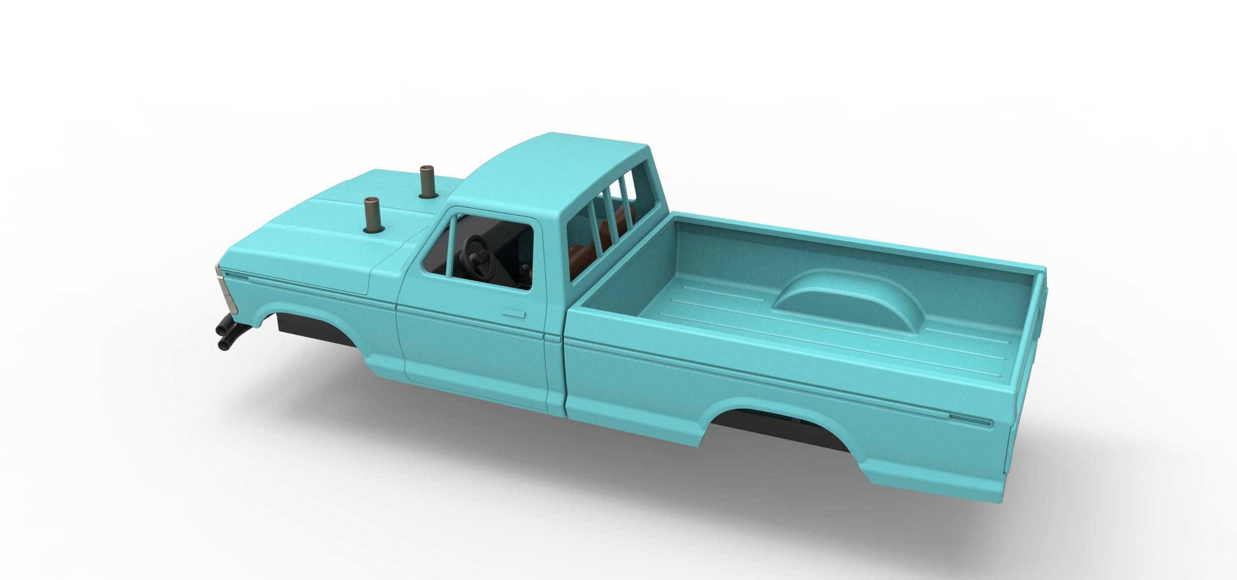 Top part of Mud truck Scale 1 to 25 3D print model_8