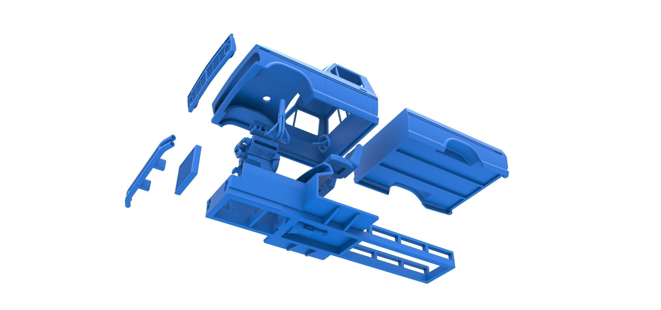 Top part of Mud truck Scale 1 to 25 3D print model_14