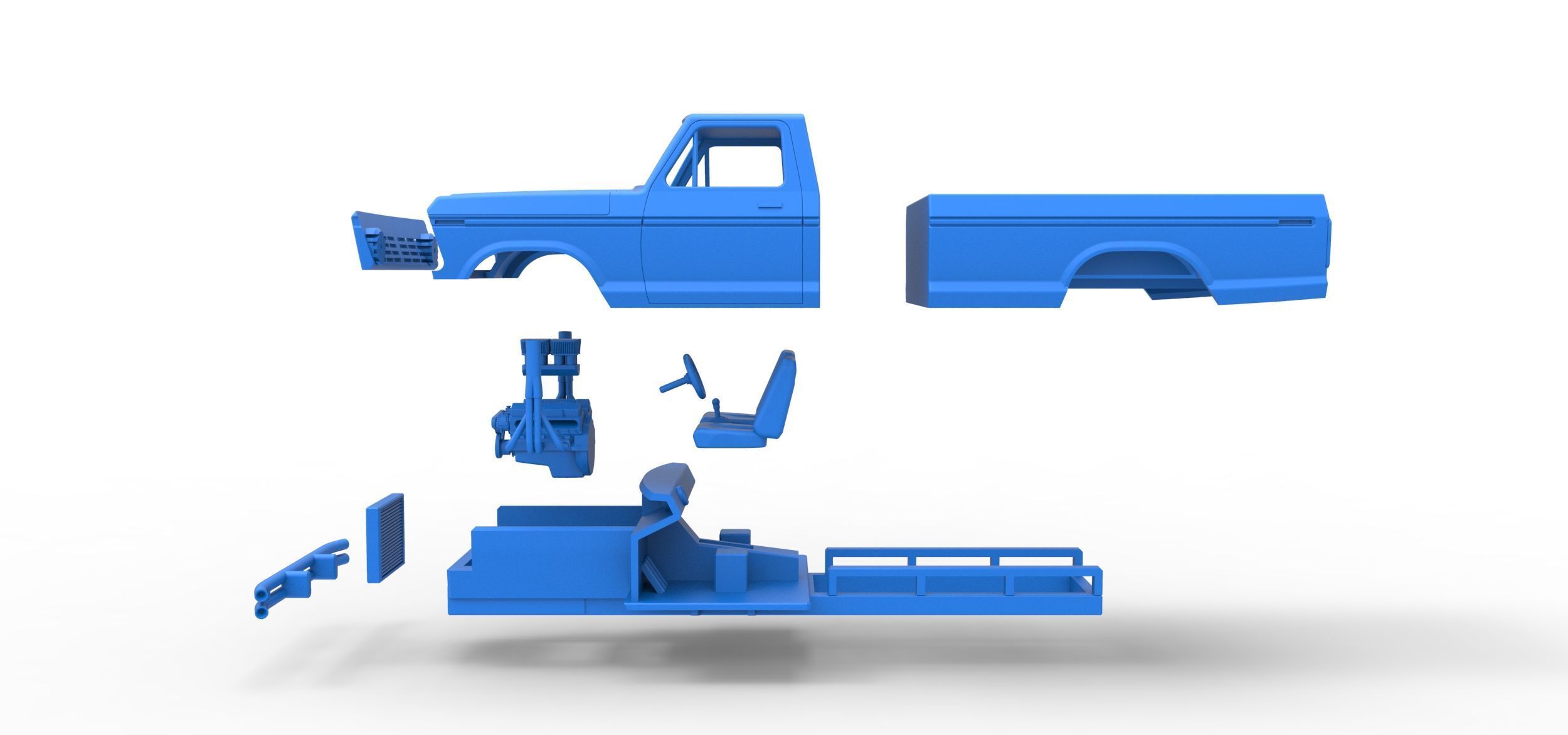Top part of Mud truck Scale 1 to 25 3D print model_16
