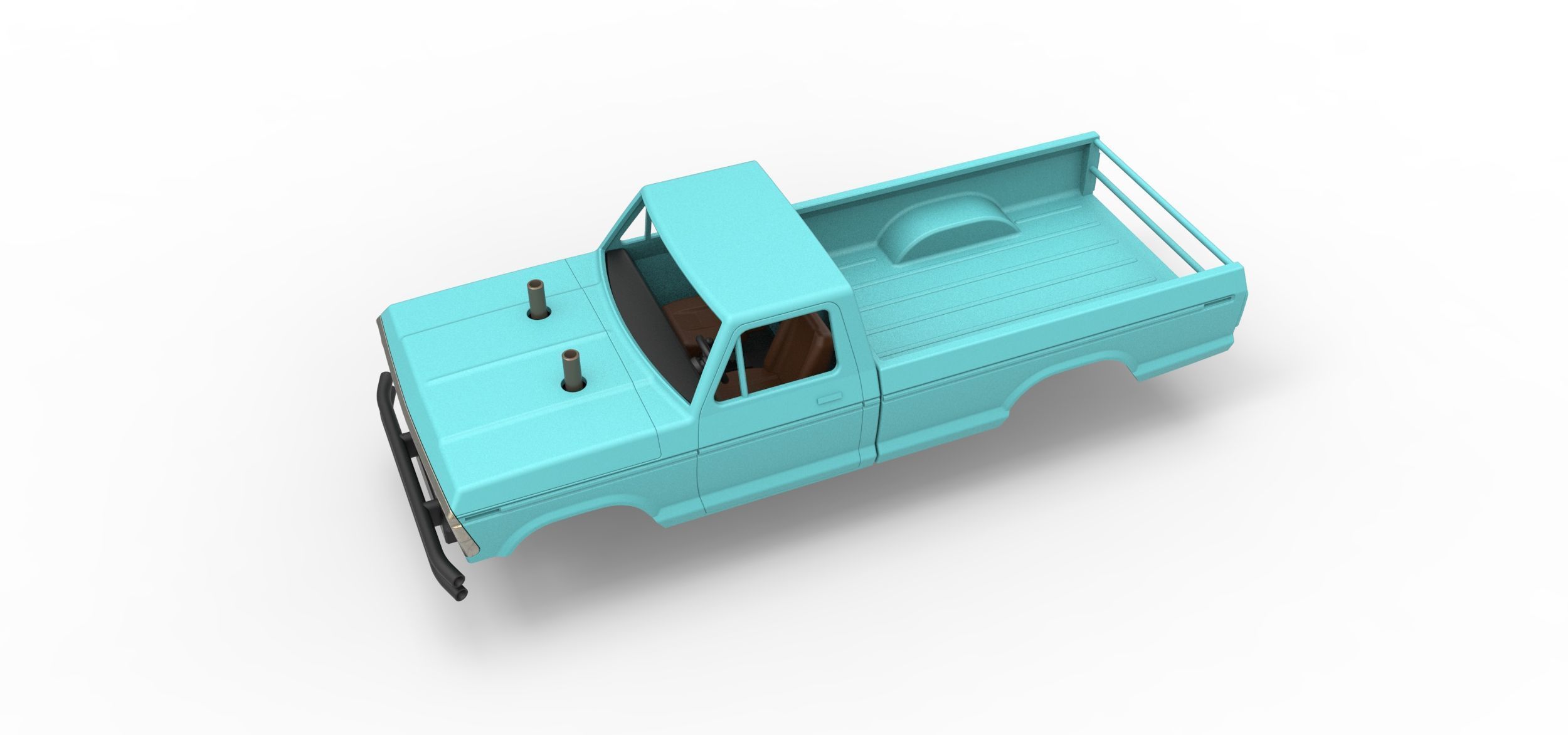 Top part of Mud truck Scale 1 to 25 3D print model_1